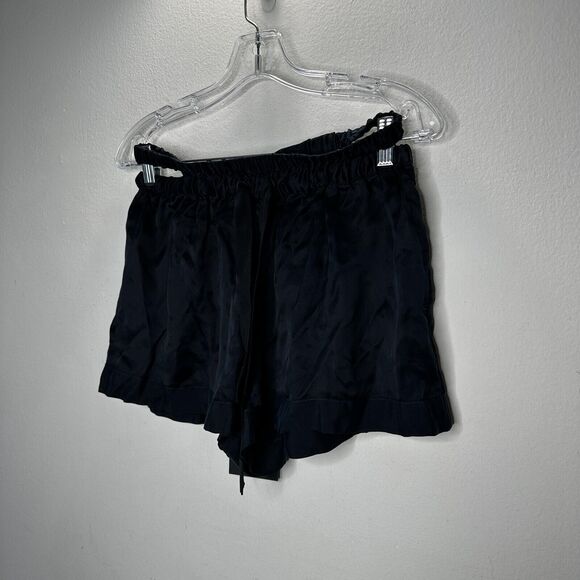 NWT PRFCT NMBR Black Satin Open Side Waistband Drawstring Shorts M - Picture 3 of 14